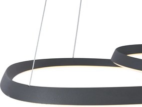 Škandinávske závesné svietidlo čierne 72 cm vrátane LED s 3-stupňovým stmievaním - Circuit