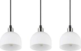 Závesné stropné osvetlenie Molly, matný nikel/biele sklo