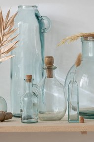 Malá sklenená karafa z recyklovaného skla so špuntom Weny - 7*7*17 cm/ 250ml