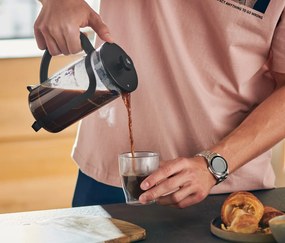 Kanvica french press 300 ml, 2 šálky, čierna