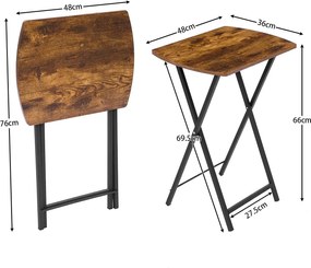 Skladací odkladací stolík Vasagle Fiona 48 cm hnedý/čierny