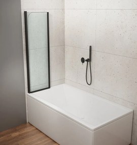 Aqualine Aqualine, WILA vaňová zástena 900x1400 mm, skladacie, čierna, číre sklo, AQ5742B