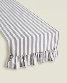Bežec s volánom 40x160 cm farba produktu tmavomodrá látka vzorované