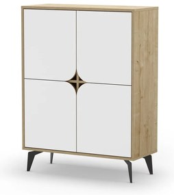 Skrinka v dekore duba v bielo-prírodnej farbe 90x120 cm Nola – Marckeric