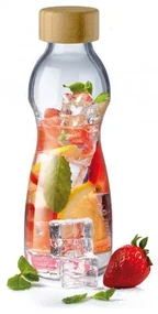 SIMAX PURE SKLENENÁ FĽAŠA 500ML BAMBUSOVÉ VEKO