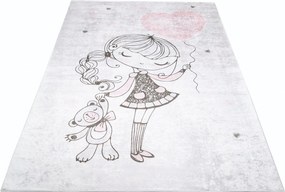 TA Koberec 2231 PRINT EMMA Sivý Obdĺžnikový Rozmer: 120x170 cm