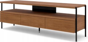 Rtv skrinka Puffin 154 cm 3S čerešňová, lakovaná, kovové nožičky