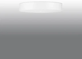 Stropné svietidlo Skala, 1x biele textilné tienidlo, (biele sklo), (fi 80 cm)