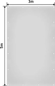 JAGO Plachta 650 g/m², hliníkové oká, biela, 3 x 5 m