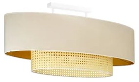 Duolla - Prisadený luster DOUBLE OVAL RATTAN 2xE27/15W/230V krémová/ratan