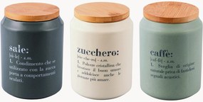 Keramické úložné dózy's dreveným vekom Victionary, 3 ks