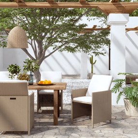 Záhradné jedálenské stoličky s vankúšmi 4 ks béžové polyratan 316804
