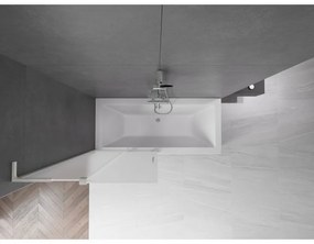 Mexen Velar L, 2-krídlová posuvná vaňová zástena 90 x 150 cm, 8mm sklo námraza, brúsená oceľ, 896-090-003-31-97