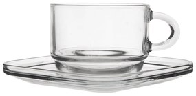 Orion Sada sklenených hrnčekov s podšálkami Cozy 6 ks, 0,27 ml, 270 ml