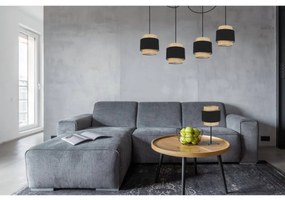 Stolná lampa Boho, 1x jutové/čierne textilné tienidlo