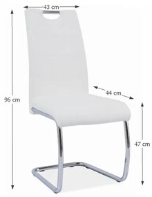 Jedálenská stolička Abira - biela / chróm
