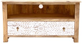 furniture-nabytek.cz - Rohový stolík pod tv z masívneho dreva mango 110x60x50