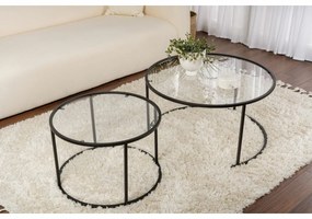 Súprava konferenčných stolíkov Aurum Black 80 cm, 2 ks