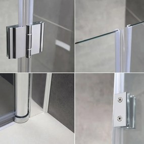 BPS-koupelny Štvorcový sprchový kút HYD-SK1290C 100x100 chróm/transparent + vanička HYD-SSV-ST06A biela