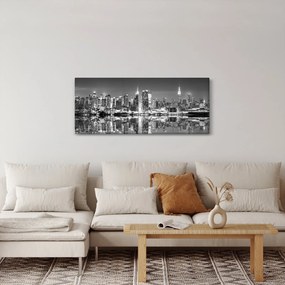 Obraz - New York, čiernobiely (120x50 cm)