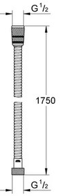 Sprchová hadica Grohe Quickfix kov 1750 mm x 1/2" x 1/2" (DN15) 22100000