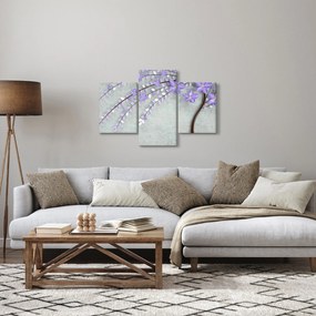 Obraz - Fialový dážď (90x60 cm)