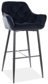 Barová stolička CHERRY H-1 | Velvet Farba: Čierna / Bluvel 19