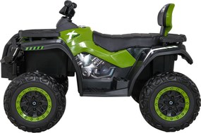 Ramiz Štvorkolka XT-Speed pre deti zelená + pohon 4x4 + EVA kolesá + pomalý štart + MP3 rádio + LED