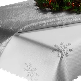 Dekorstudio Luxusný Vianočný obrus s vločkami - strieborný Rozmer obrusu  (šírka x dĺžka): 100x100cm | BIANO
