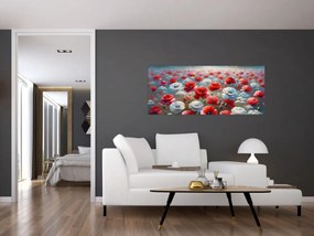 Obraz - Pole vlčích makov (120x50 cm)