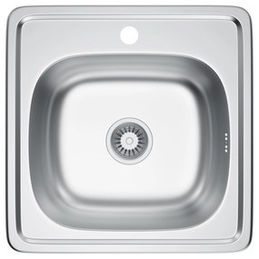 Erga HD, 1-komorový oceľový drez 485x485x160 mm, dekor sieťovinová štruktúra, ERG-MLS-HD4848D