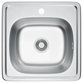 Erga HD, 1-komorový oceľový drez 485x485x160 mm, dekor sieťovinová štruktúra, ERG-MLS-HD4848D