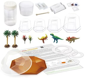 Dinosaurie terárium s kryštálmi