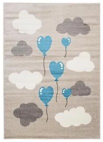 Béžový detský koberec s balónikmi