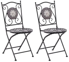Sada 2 kovových záhradných stoličiek čierna CARIATI Beliani