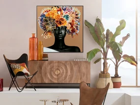 Flower Hair obraz viacfarebný 120x120 cm