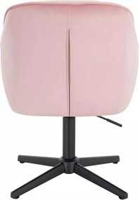 LuxuryForm DESIGN Stolička AVOLA VELUR na čiernom kríži - svetlo ružová
