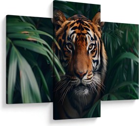 Obraz - Portrét tigra v džungli (90x60 cm)
