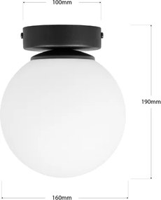 Stropné svietidlo MOONLIGHT 1xE27/15W/230V pr. 16 cm čierne