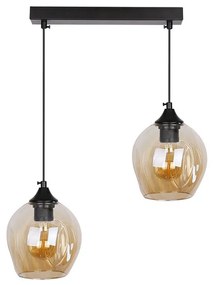 Candellux Čierno-hnedý závesný luster Aspa pre žiarovku 2x E27 32-00590