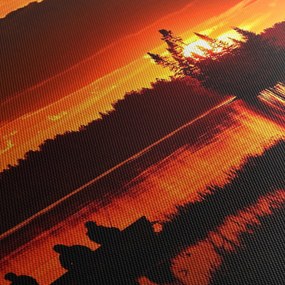 Obraz - Rybári na jazere (90x60 cm)