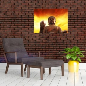 Obraz - Budha s červenožltým pozadím (70x50 cm)