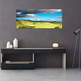 Obraz - Zelená krajina s pahorkami (120x50 cm)