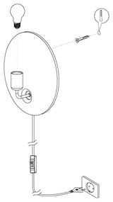 Eglo 98379 - Nástenné svietidlo GASCUERIA 1xE27/60W/230V