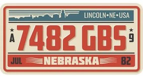 Ceduľa USA značky - Lincoln Nebraska