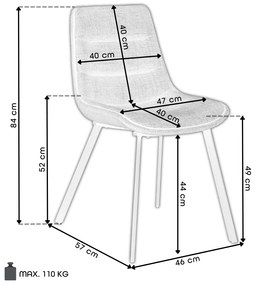 IDA Krémovo Hnedá (látka Monza 90/Preston 22) / béžový rám - MODERNÉ ČALÚNENÉ STOLIČKA BOUCLÉ BOHO