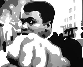 Ručne maľovaný POP Art obraz Muhamad Ali