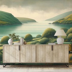 Samolepiaca tapeta retro dodávka v malebnej krajine