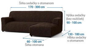 Bielastické poťahy COSTINA tabaková sedačka s otomanom vpravo (š. 170 - 300 cm)