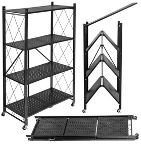 Pojazdný regál GESTEL 4 police čierny